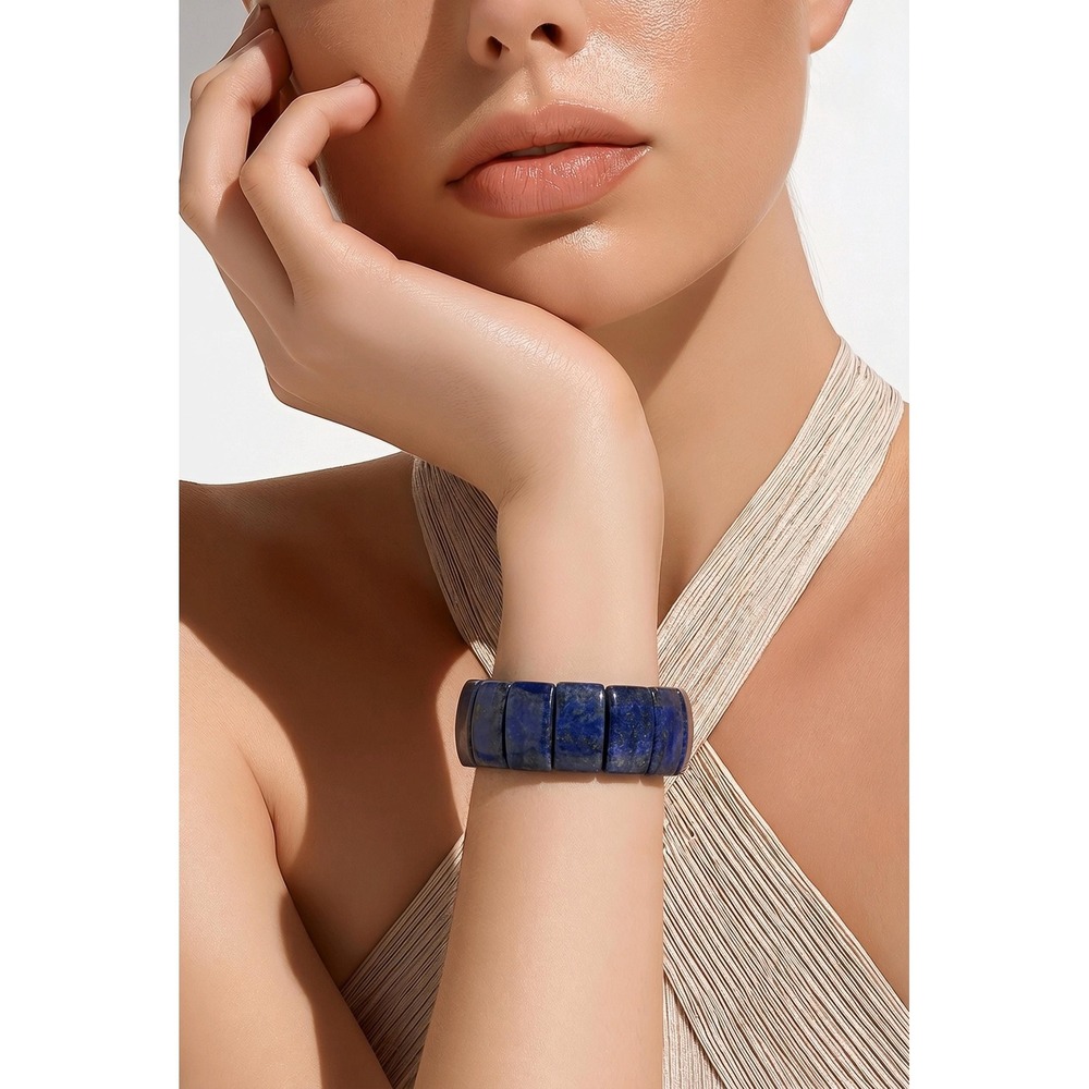 Lapis Lazuli Cuff Style Expansion Bracelet